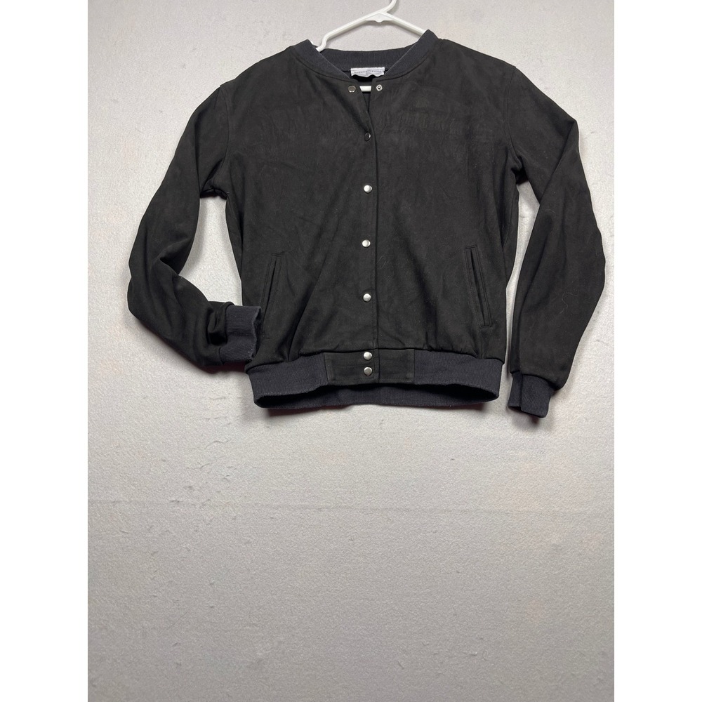 Modern Culture Bomber Jacket Faux Suede Black Small Womens